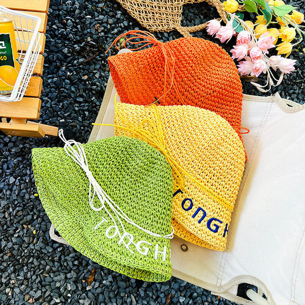 Детска слънцезащитна шапка - сламена