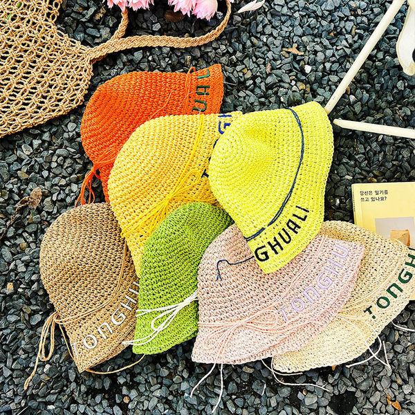 Детска слънцезащитна шапка - сламена