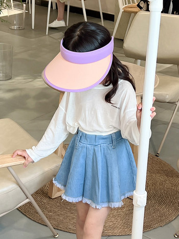 Детска ежедневна регулируема  шапка с цветна козирка 