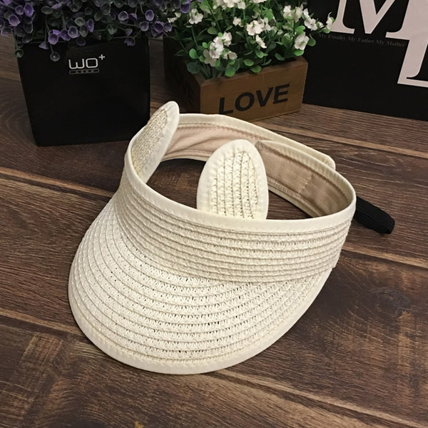 Детска сламена слънцезащитна шапка с козирка 