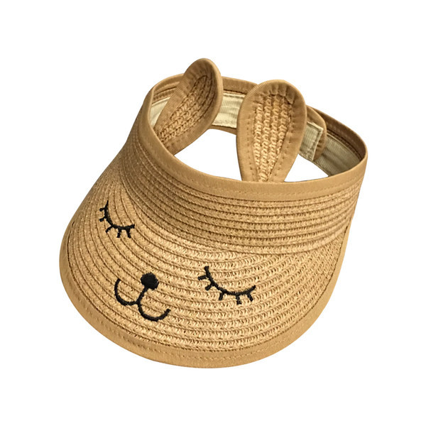 Детска сламена слънцезащитна шапка с козирка 