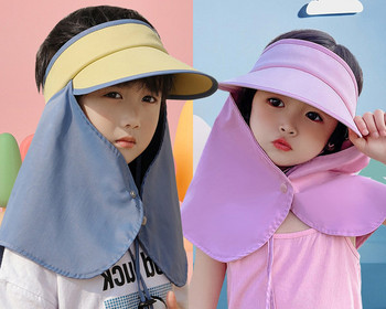 Детска лятна шапка - със защита за лице 