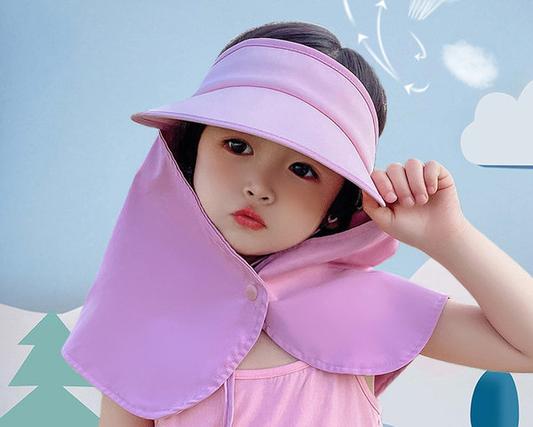 Детска лятна шапка - със защита за лице 