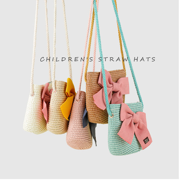 Set za plažu za djevojčice slamnati šešir i torba
