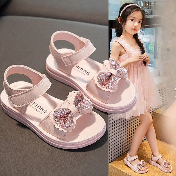 Sandale za djevojčice od eko kože sa trakom i sjajnim efektom