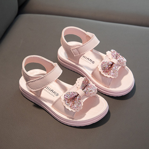 Sandale za djevojčice od eko kože sa trakom i sjajnim efektom
