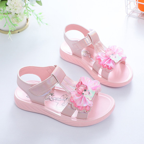 Sandale za djevojčice s trakom i tilom
