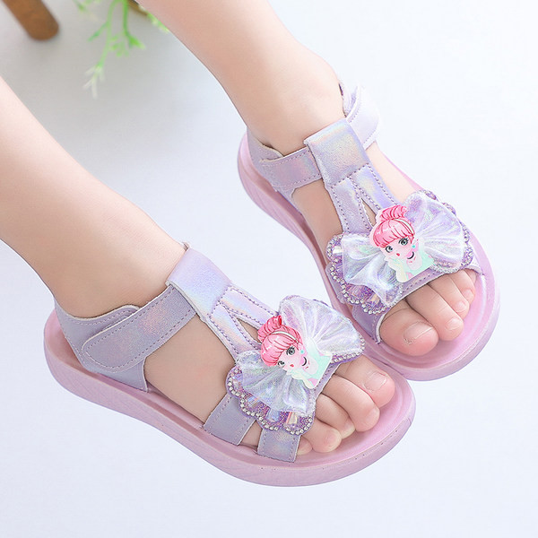Sandale za djevojčice s trakom i tilom