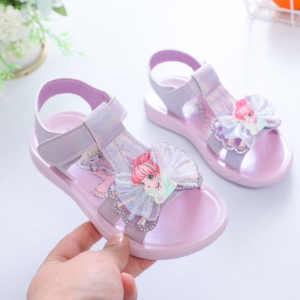 Sandale za djevojčice s trakom i tilom