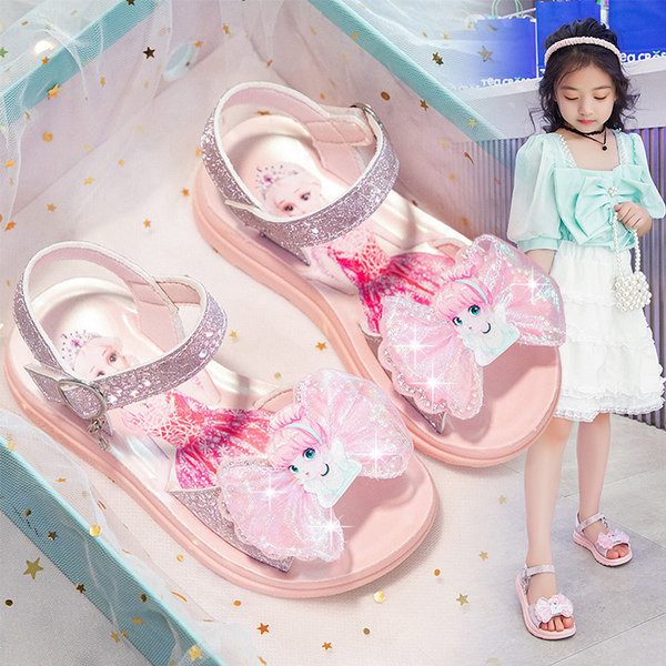Dječje sandale za djevojčice - s trakom i princeza ukrasom