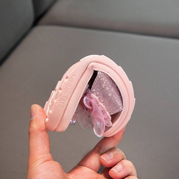 Dječje sandale za djevojčice - s trakom i princeza ukrasom