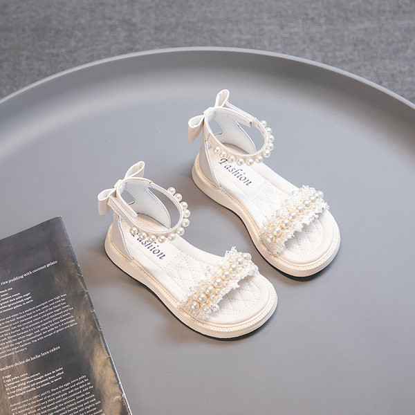 Moer dječje sandale s ukrasnim perlama i trakom