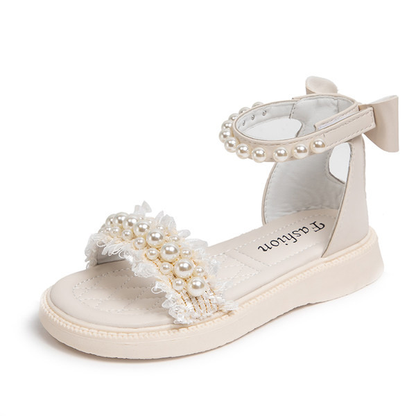 Moer dječje sandale s ukrasnim perlama i trakom