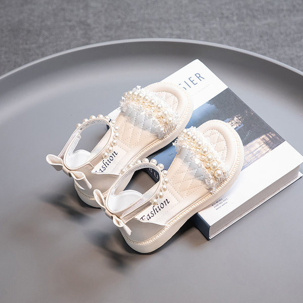 Moer dječje sandale s ukrasnim perlama i trakom