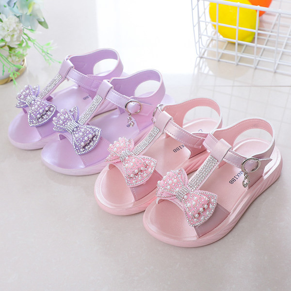 Dječje sandale s trakom i ukrasnim kamenčićima