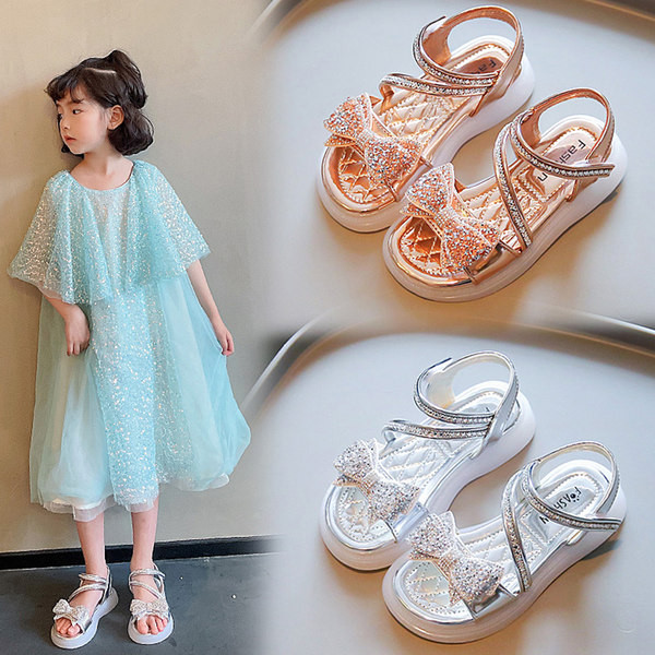 Удобни сандали с камъни и панделка 