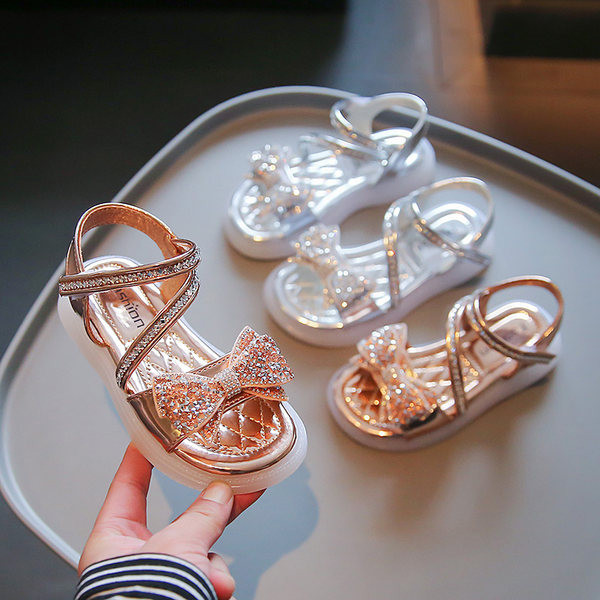 Удобни сандали с камъни и панделка 