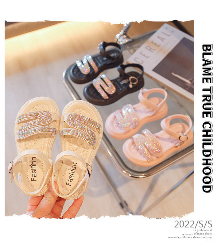 Сандали за момичета - с камъчета