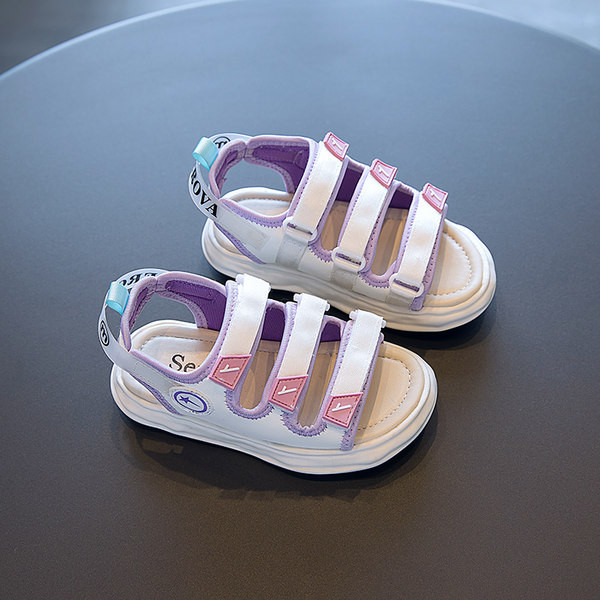 Сандали за момиче с велкро лепенки и надписи