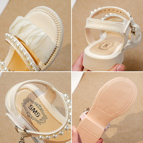 Сандали за момиче - с перли