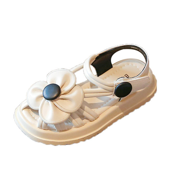 Детски сандали от еко кожа с цвете