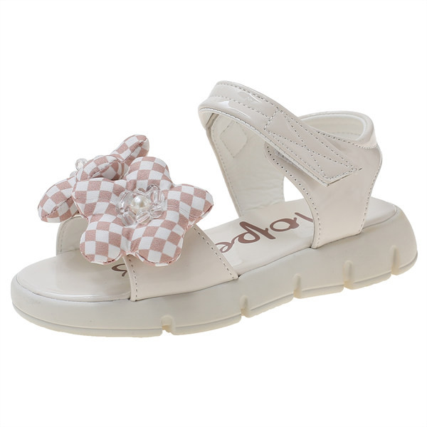 Сандали за момиче с 3D карирани цветя