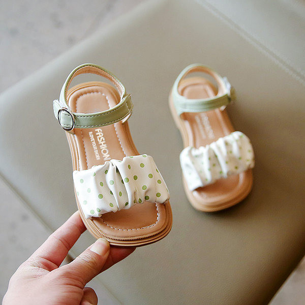 Детски сандали за момичета - с отворени пръсти и велкро закопчаване