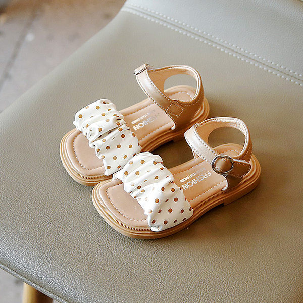 Детски сандали за момичета - с отворени пръсти и велкро закопчаване