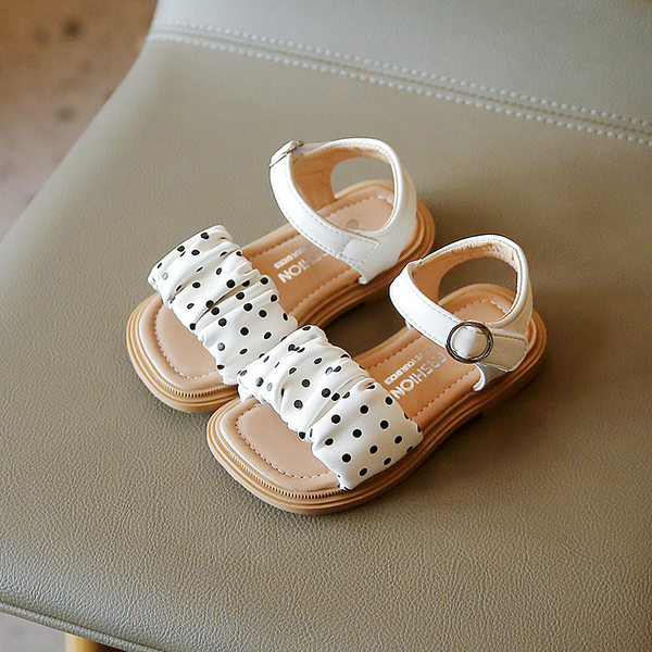 Детски сандали за момичета - с отворени пръсти и велкро закопчаване