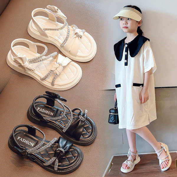 Детски сандали за момичета - с мека подложка и камъни