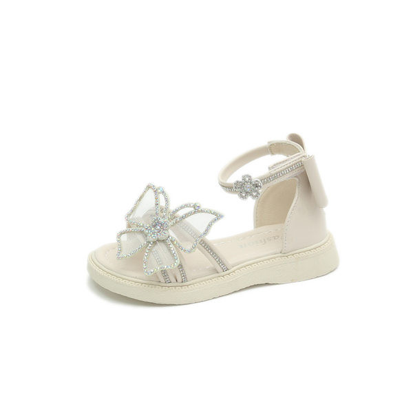 Детски сандали за момичета - с панделка и пеперуда