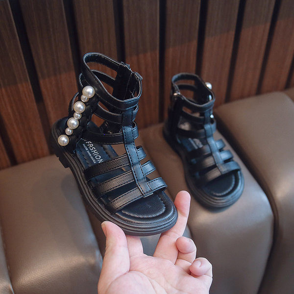 Детски сандали за момичета - с закопчаване цип