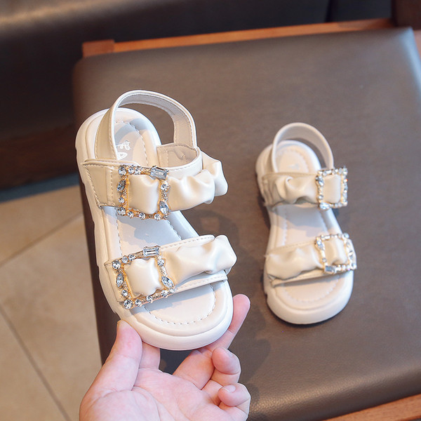 Сандали за момичета - с мека подметка и камъни