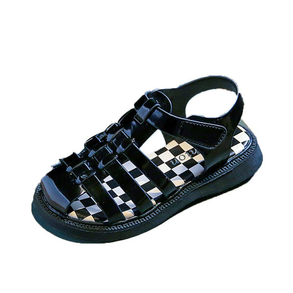 Детски сандали от еко кожа с кръстосани каишки 