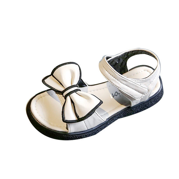 Детски сандали за момичета - с мека подметка и панделка