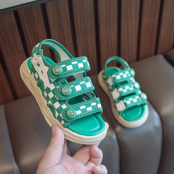 Сандали за момичета - с отворени пръсти и велкро закопчаване