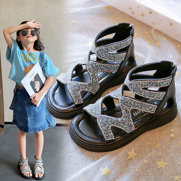 Сандали за момичета с цип -два цвята