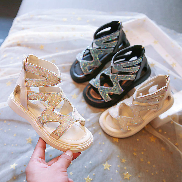 Сандали за момичета с цип -два цвята