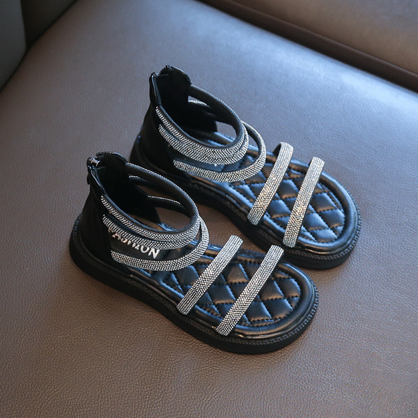 Детски сандали за момичета - с мека подметка и декорация камъни