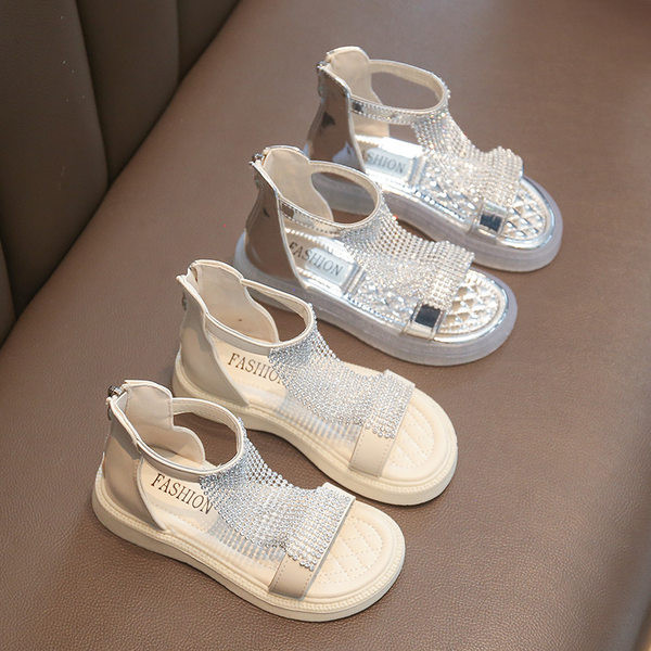  Сандали за момичета с камъни