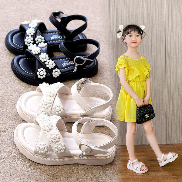 Детски сандали с перли за момичета