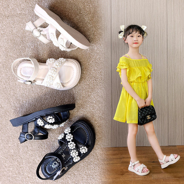 Детски сандали с перли за момичета