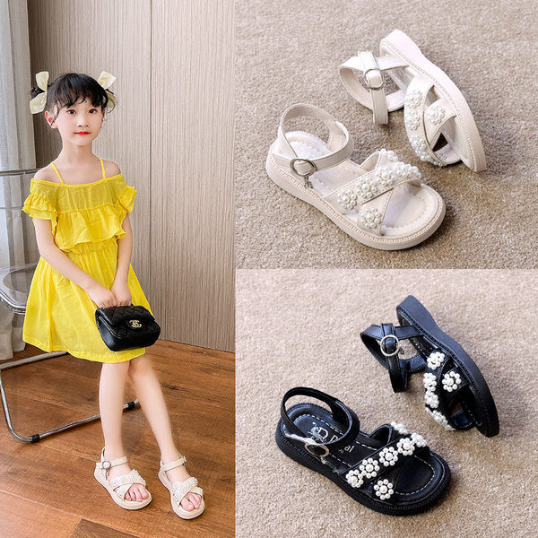 Детски сандали с перли за момичета