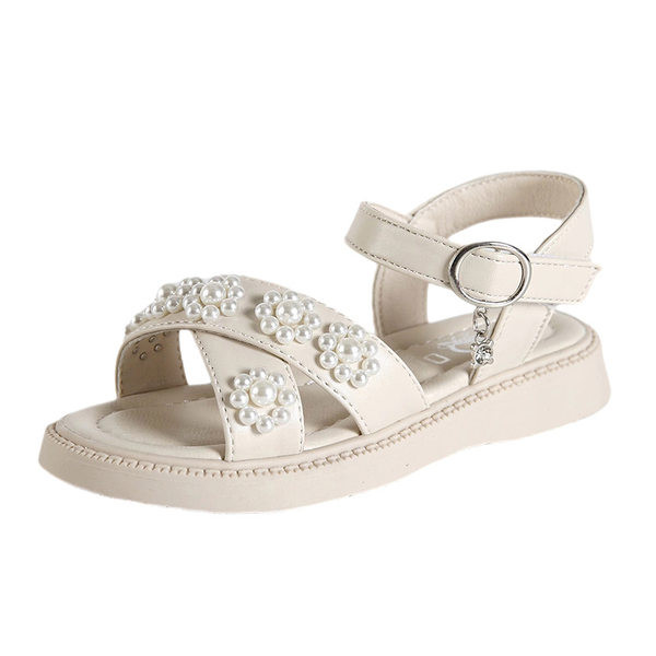 Детски сандали с перли за момичета