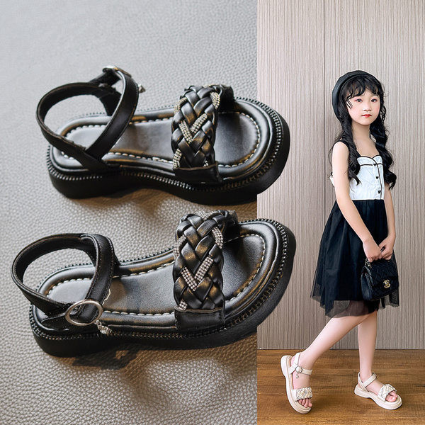 Детски сандали за момичета - с мека подметка и камъни