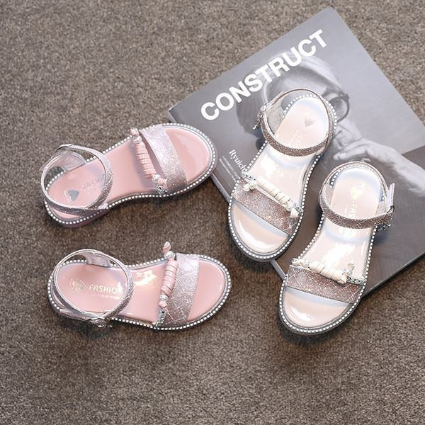 Сандали за момичета - с отворени пръсти и камъни