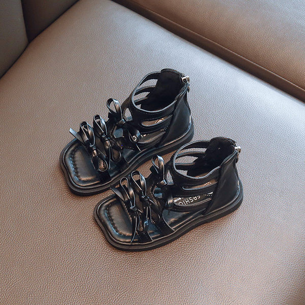 Детски сандали за момичета - закопчаване с цип