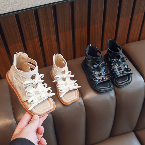 Детски сандали за момичета - закопчаване с цип