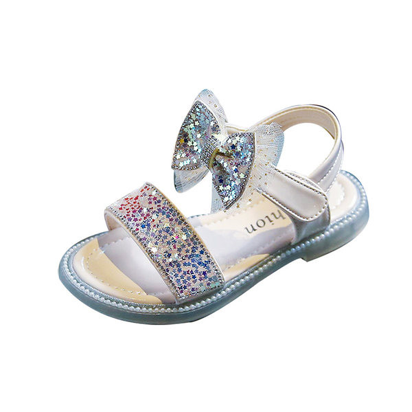 Детски сандали за момичета - с пайети