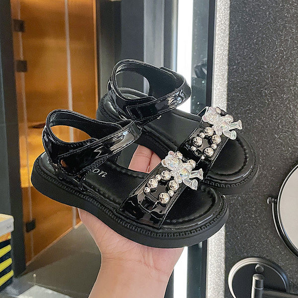 Сандали за момичета - с мека подметка и декорация камъни